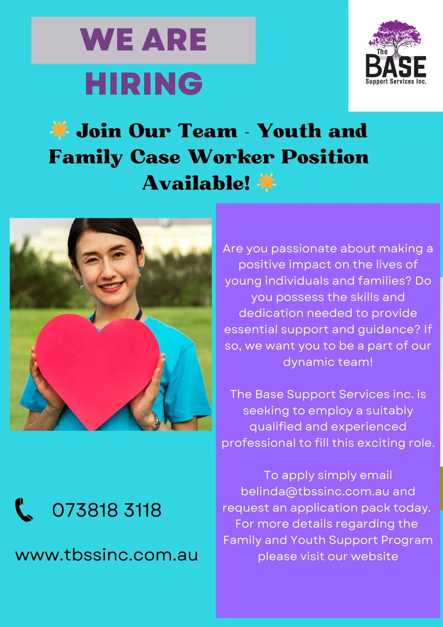 Job Vacancies  The Base Youth & Family Support Services